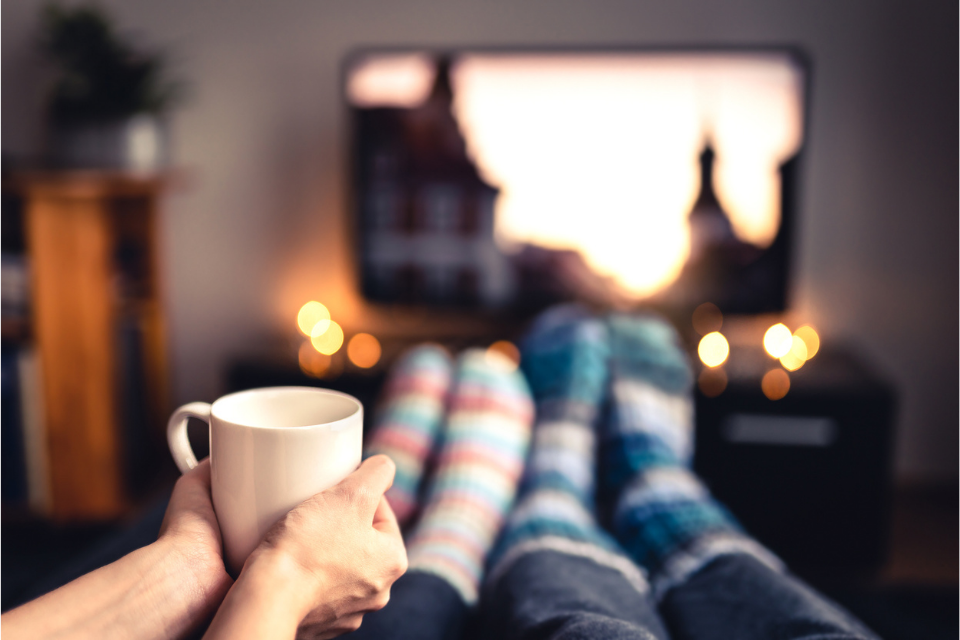 couple watching a film