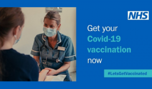 get your covid vaccine now - nurse speaking to patient