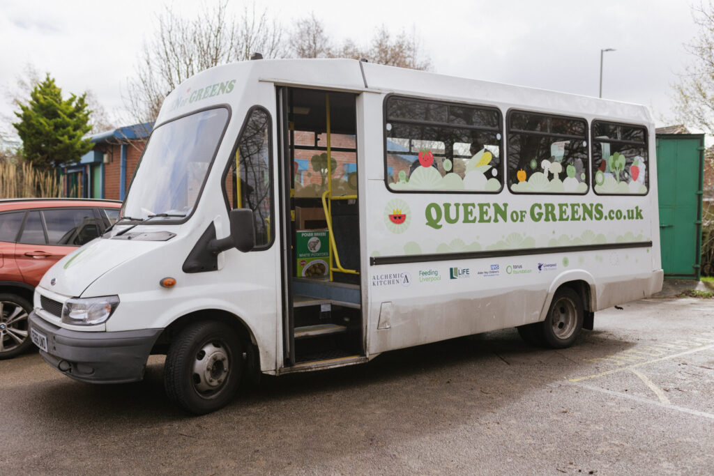 Buy fresh fruit and veg from the Queen of Greens bus